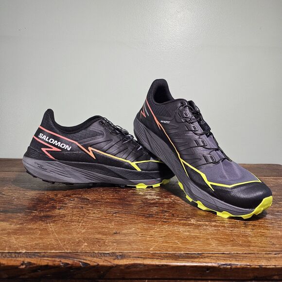 Salomon Mens Thundercross Trail Running Shoe Size 14 Black/ Quiet Shade/ Coral